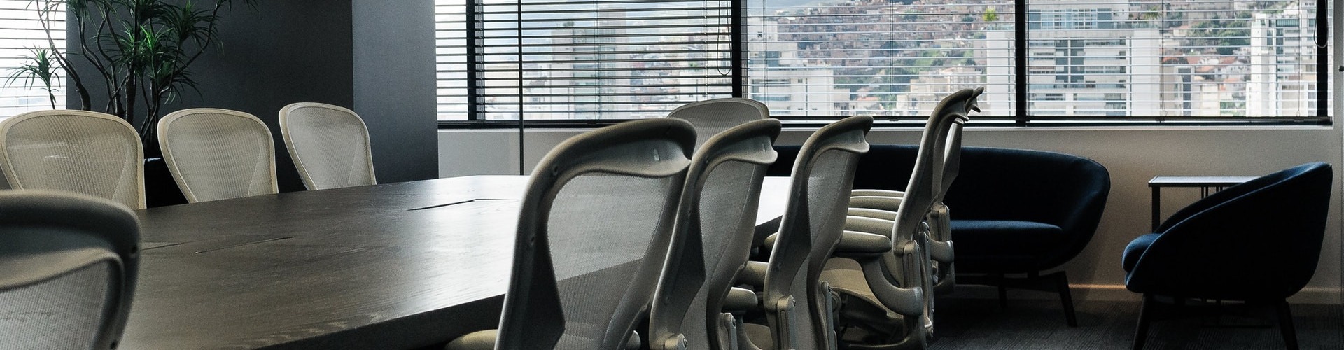 Interior of stylish conference room with modern furniture